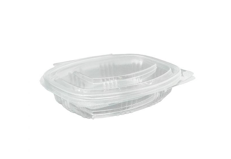 TARRINA OVALADA TAPA BISAGRA PET 150 CC