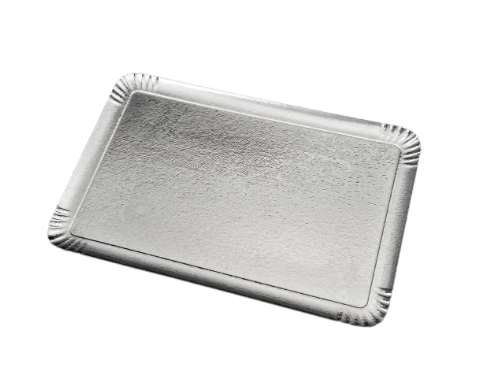 BANDEJA 280x420 CARTÓN PLATA
