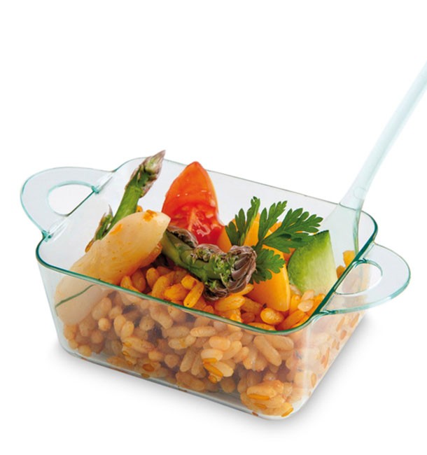 Mini Tarrina Con Asas Rectangular