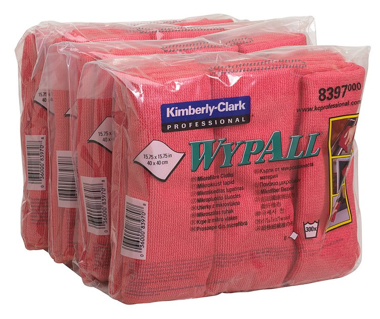 Bayetas De Microfibra Wypall  Interplegadas Rojo