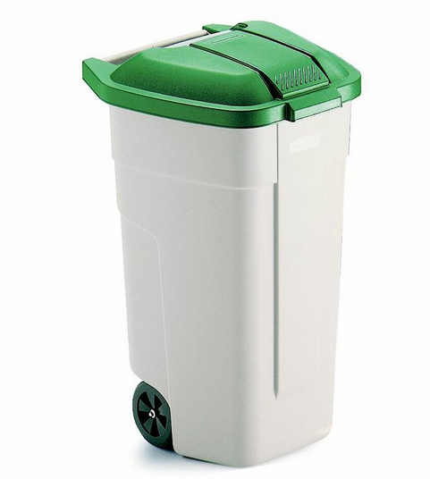 CONTENEDOR MÓVIL CON PEDAL Y RUEDAS 100L