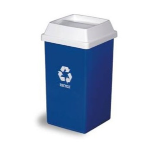 CONTENEDOR CUADRADO PARA RECICLAJE 95L AZUL