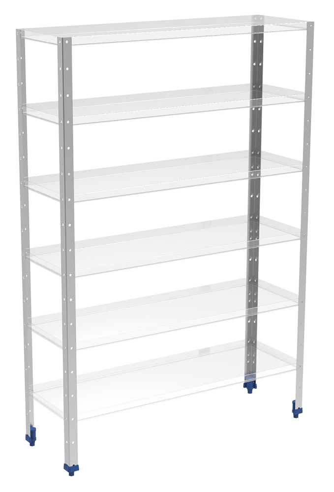 Suport *inox vertical per a prestatgeria modular