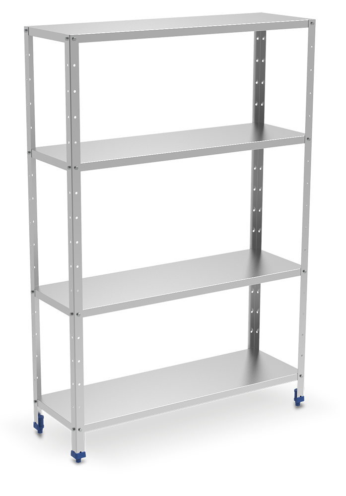 Prestatgeria *inox de 4 nivells amb prestatges de 0,8 mm de gruix