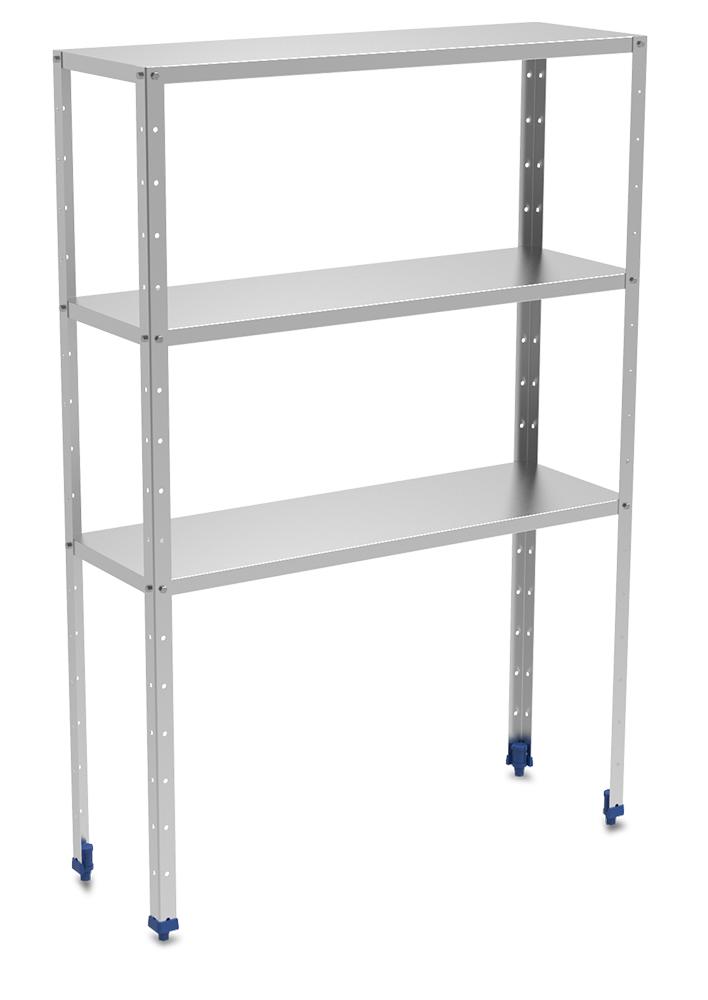 Prestatgeria *inox de 3 nivells amb prestatges de 1,5 mm de gruix