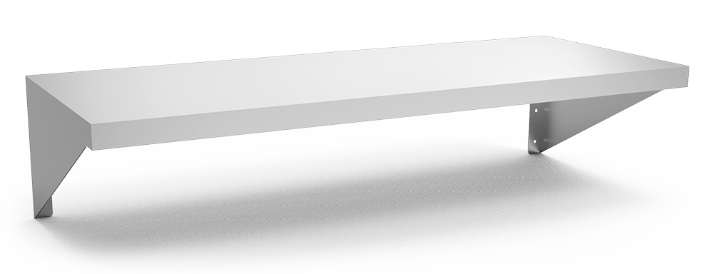 Estante inox mural con cartelas rectas