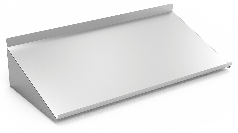 Estante inox mural inclinado para cestas de lavavajillas