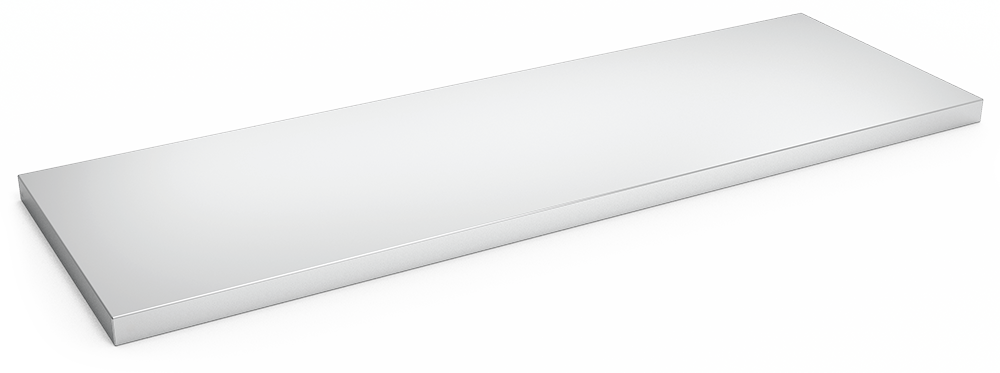 Bandeja horizontal inox para estante mural