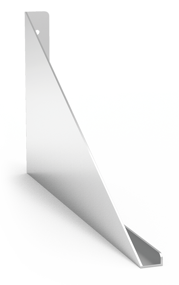 Cartela vuelta inox para estante mural