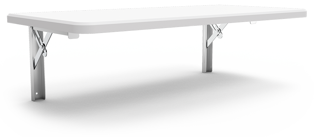 Estante mural de fibra de polietileno abatible