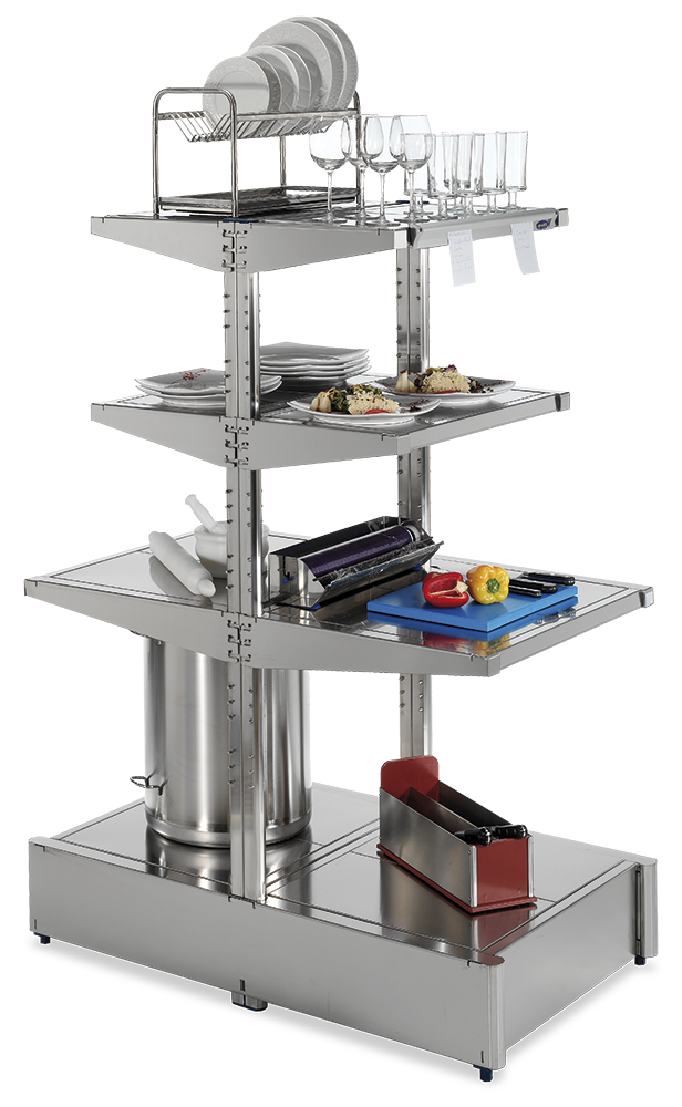 Mesa central amb prestatges de sobretaula sistema Imagini