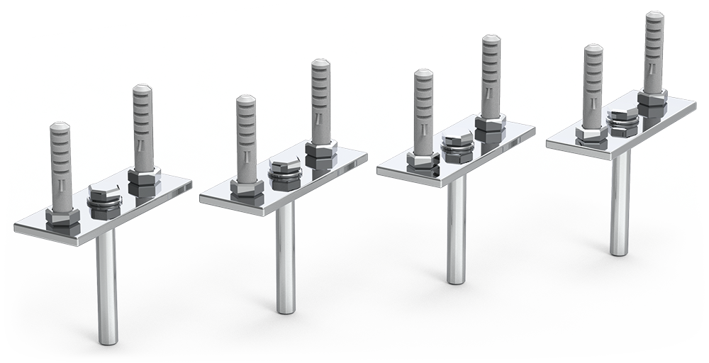 Kit de fijación a techo para estanterías suspendidas (4 unidades)