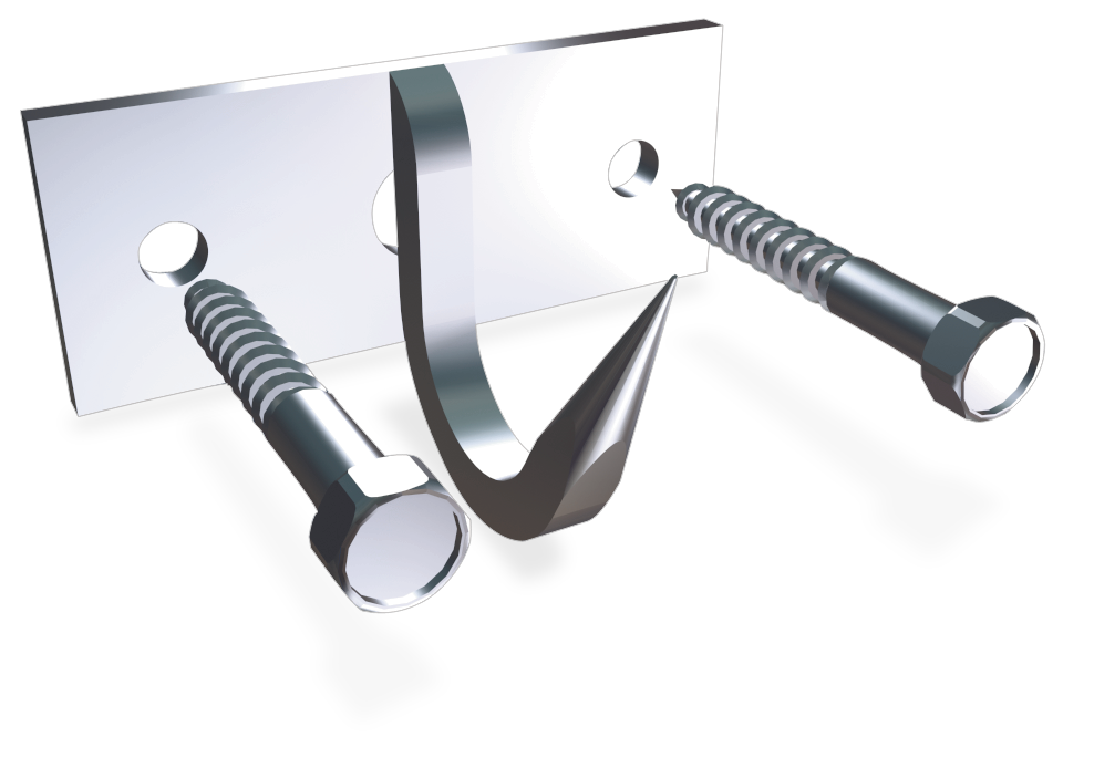 Gancho forjado inox modelo atornillar