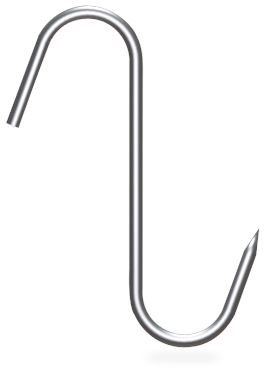 Gancho de varilla inox modelo "S" (10 unidades)