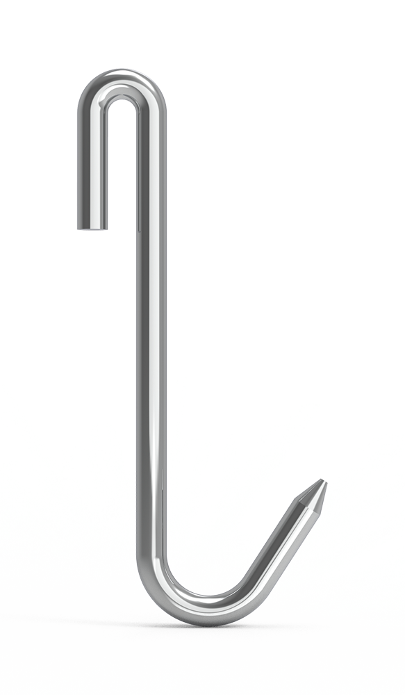 Gancho de varilla inox modelo "J" de alambre de 10 y 14 mm de diámetro