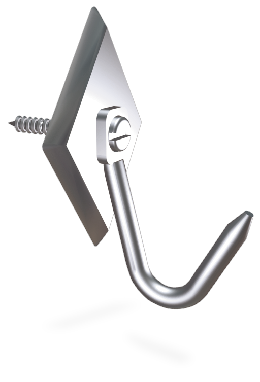 Gancho de varilla inox para atornillar especial jamones