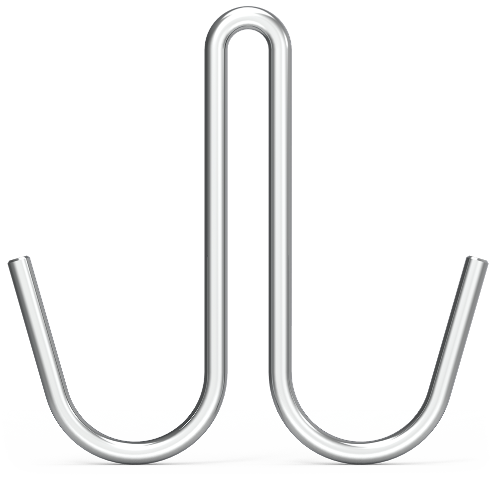 Gancho de varilla inox modelo J doble