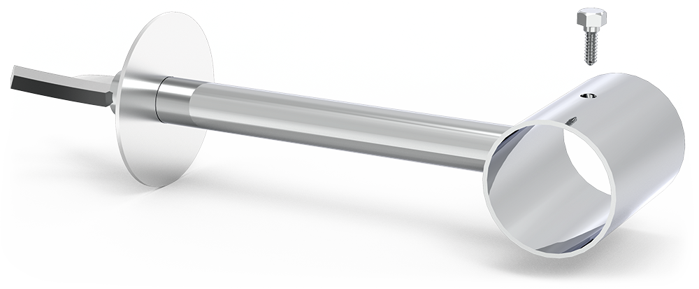 Soporte recto inox de tubo para recibir