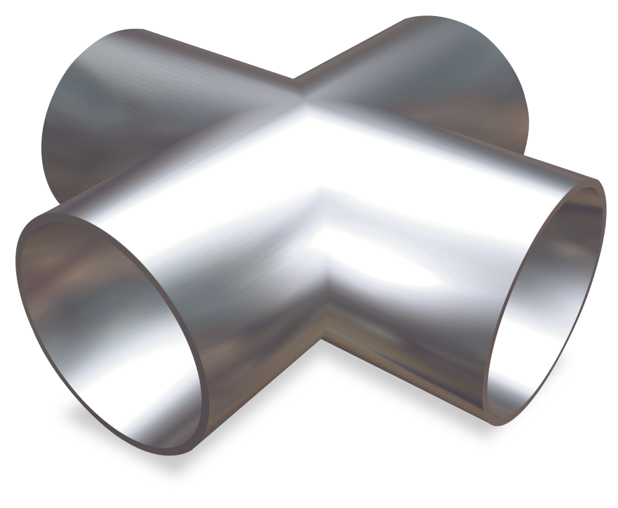 Cruce para tubo inox