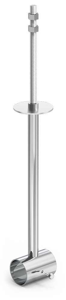 Tirante de techo inox de tubo con varilla roscada