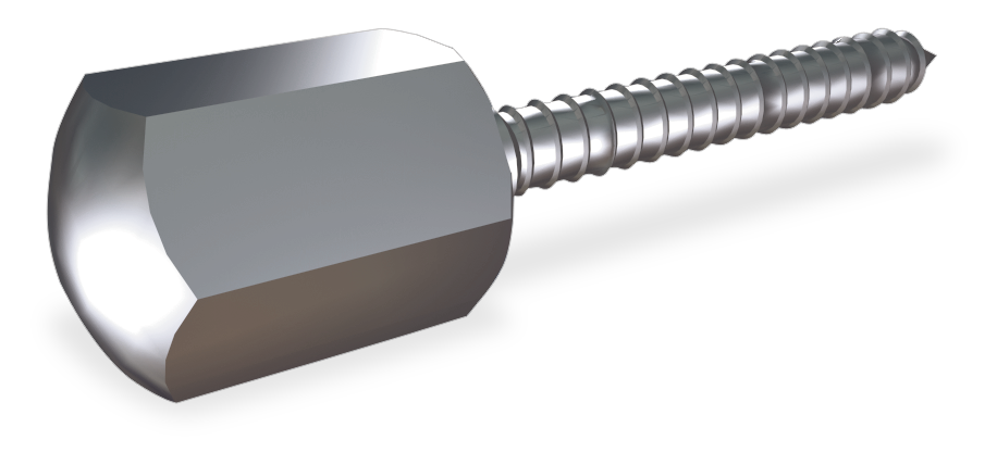 Tornillo inox barraquero con embellecedor 65x10 mm