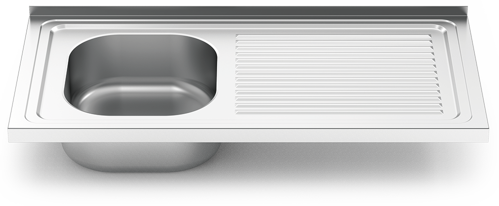 Fregadero inox para acoplar a mueble serie 500 1 cubeta 1 escurridor derecha