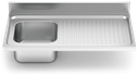 Fregadero inox para acoplar a mueble serie 550 1 cubeta 1 escurridor derecha