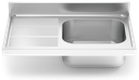 Fregadero inox para acoplar a mueble serie 600 1 cubeta 1 escurridor izquierda