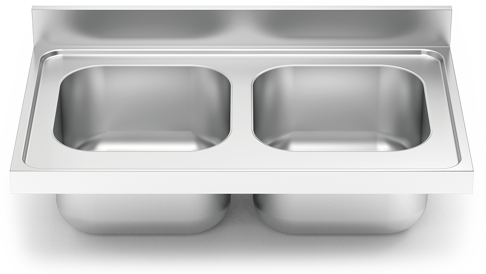 Fregadero inox para acoplar a mueble serie 600 2 cubetas