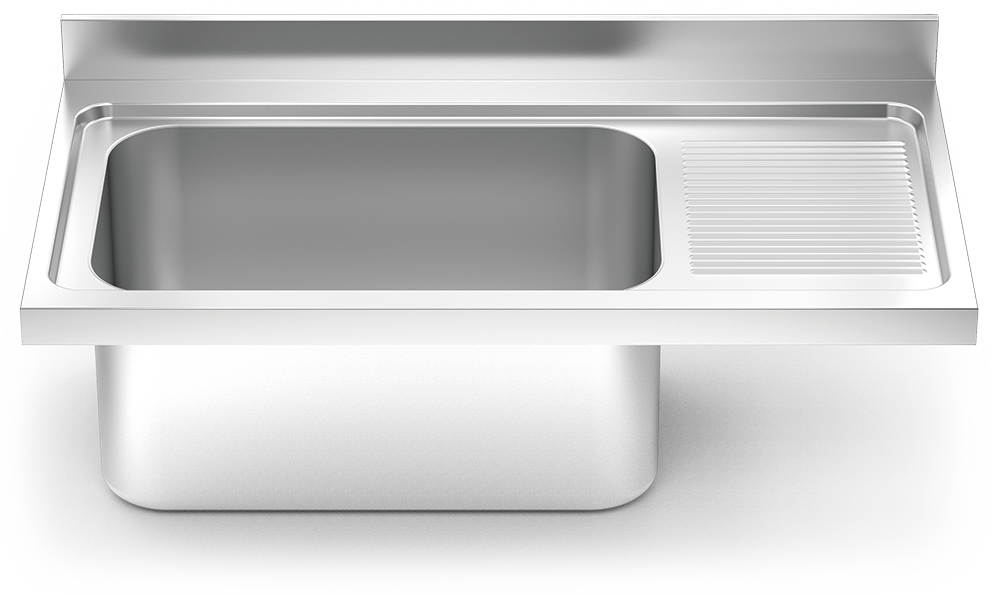 Fregadero inox para acoplar a mueble serie 700 1 cubeta gran capacidad 1 escurridor derecha