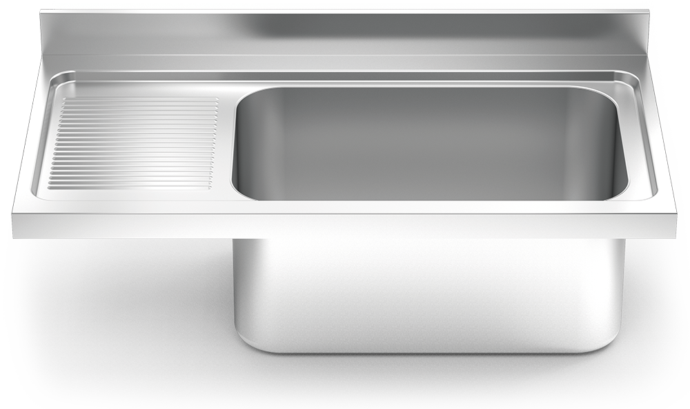 Fregadero inox para acoplar a mueble serie 700 1 cubeta gran capacidad 1 escurridor izquierda
