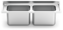 Fregadero inox para acoplar a mueble serie 600 2 cubetas gran capacidad