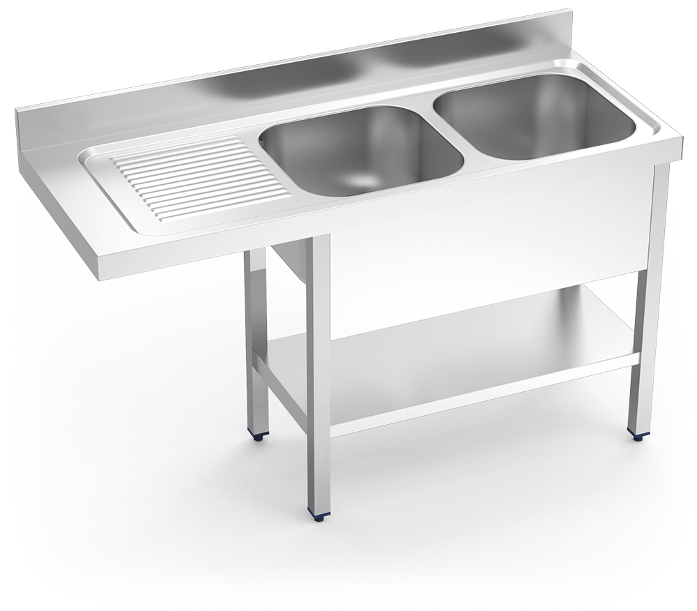Fregadero inox para lavavajillas serie 700 2 cubetas 1 escurridor izquierda