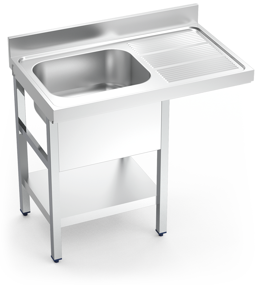 Fregadero inox para lavavajillas serie 600 1 cubeta 1 escurridor derecha