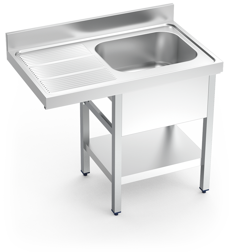 Fregadero inox para lavavajillas serie 600 1 cubeta 1 escurridor izquierda