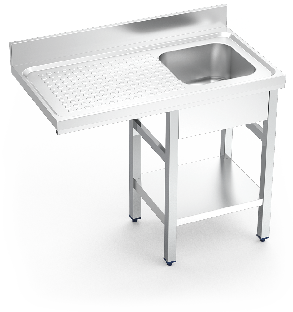 Fregadero inox para lavavasos serie 550 1 cubeta 1 escurridor izquierda