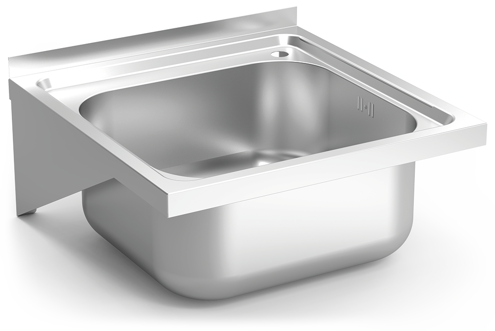 Fregadero inox colgante con cartelas serie 450 1 cubeta