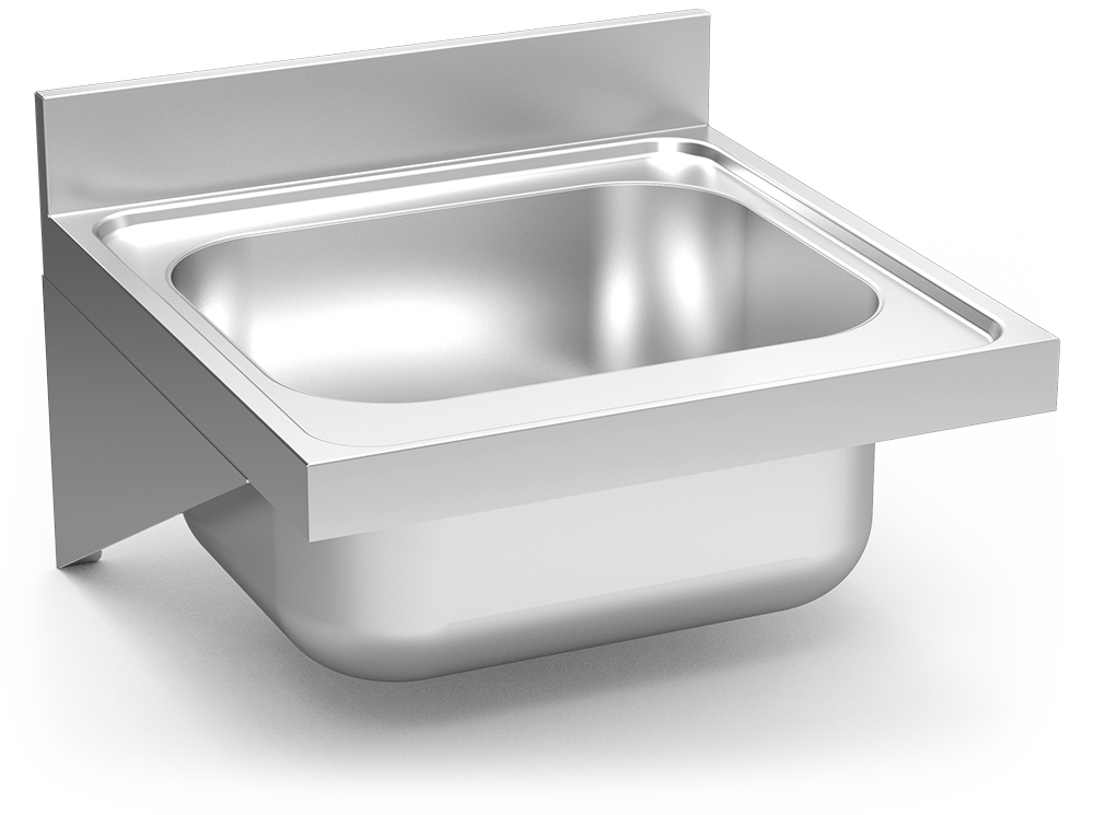 Fregadero inox colgante con cartelas serie 600 1 cubeta