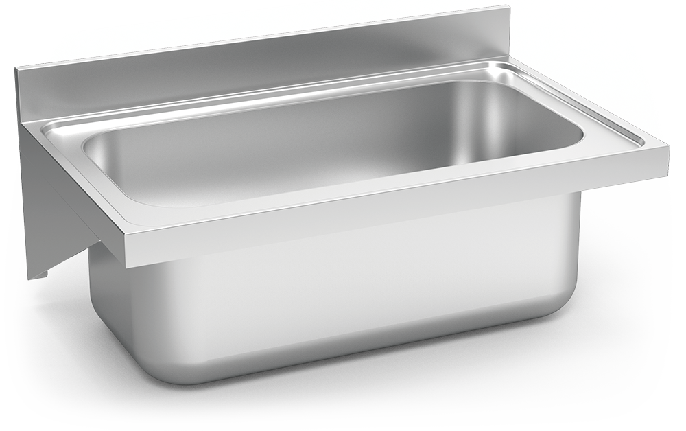 Fregadero inox colgante con cartelas serie 600 1 cubeta gran capacidad