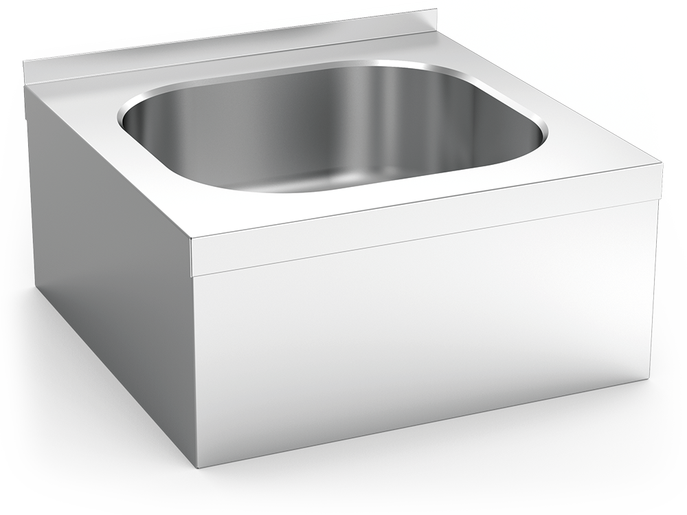 Fregadero inox colgante con faldón serie 500 1 cubeta