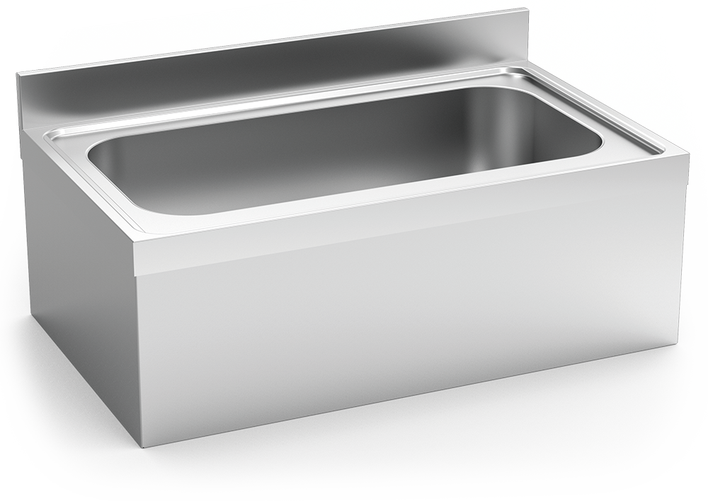 Fregadero inox colgante con faldón serie 700 1 cubeta gran capacidad