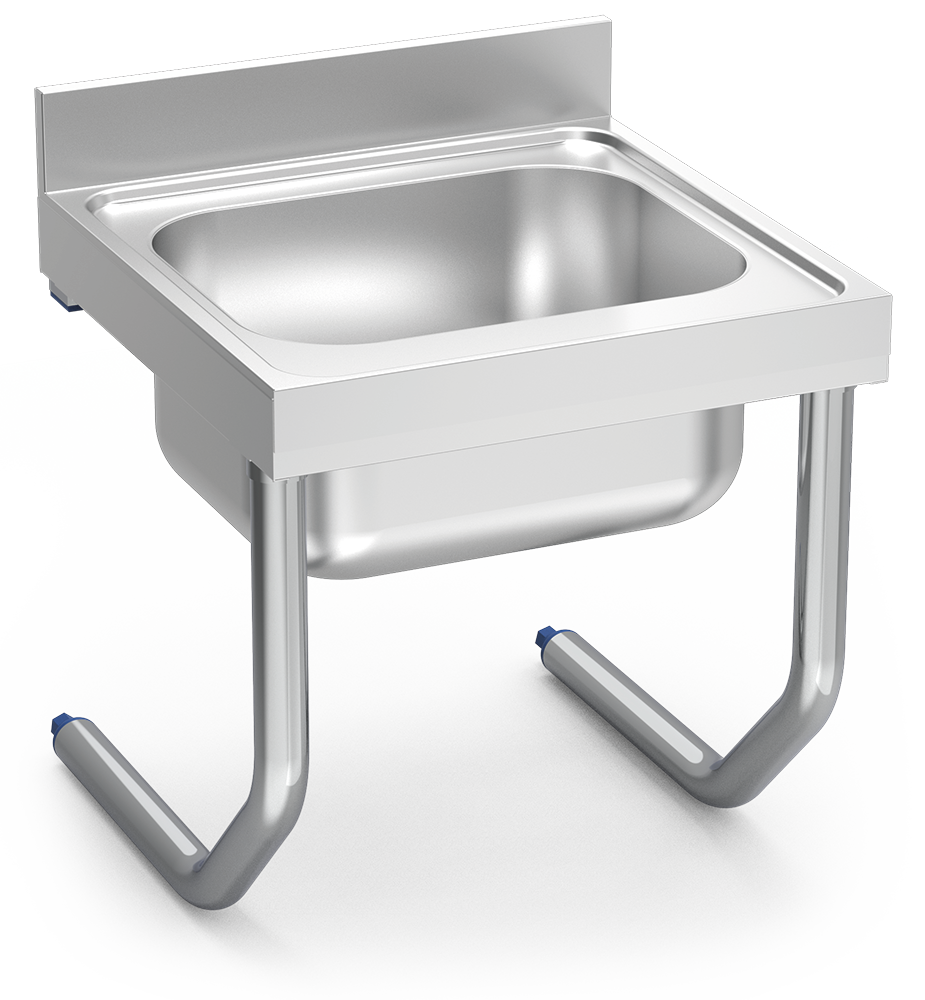 Fregadero inox colgante con palomillas serie 700 1 cubeta