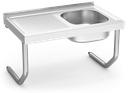 Fregadero inox colgante con palomillas serie 500 1 cubeta 1 escurridor izquierda