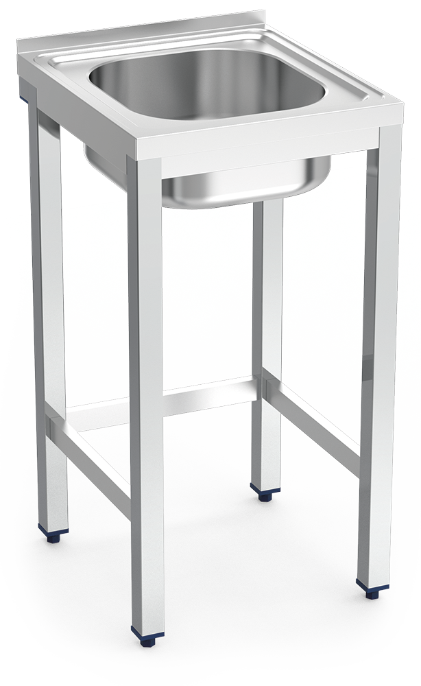 Fregadero inox con soporte sin entrepaño serie 500 1 cubeta