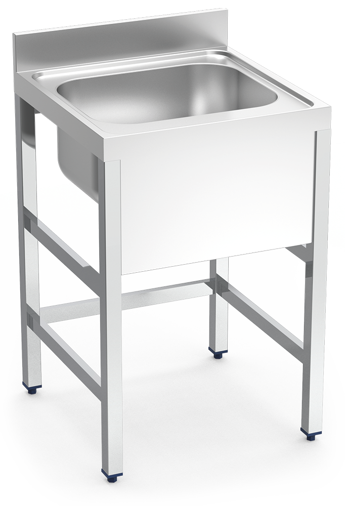 Fregadero inox con soporte sin entrepaño serie 600 1 cubeta