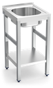 Fregadero inox con soporte con entrepaño serie 500 1 cubeta