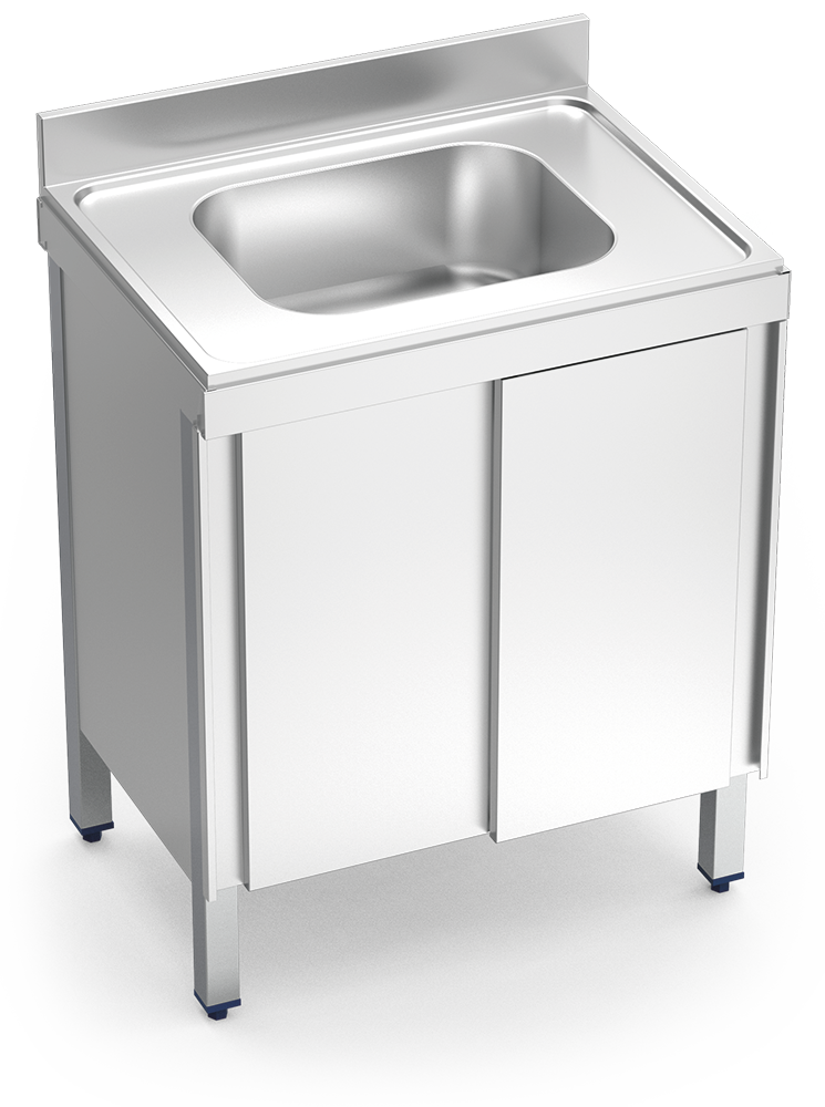 Fregadero inox con puertas correderas serie 700 1 cubeta