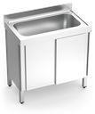 Fregadero inox con puertas correderas serie 600 1 cubeta gran capacidad