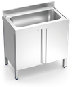 Fregadero inox con puertas abatibles serie 700 1 cubeta gran capacidad