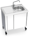 Fregadero portátil automático agua fría y escurridor izquierda